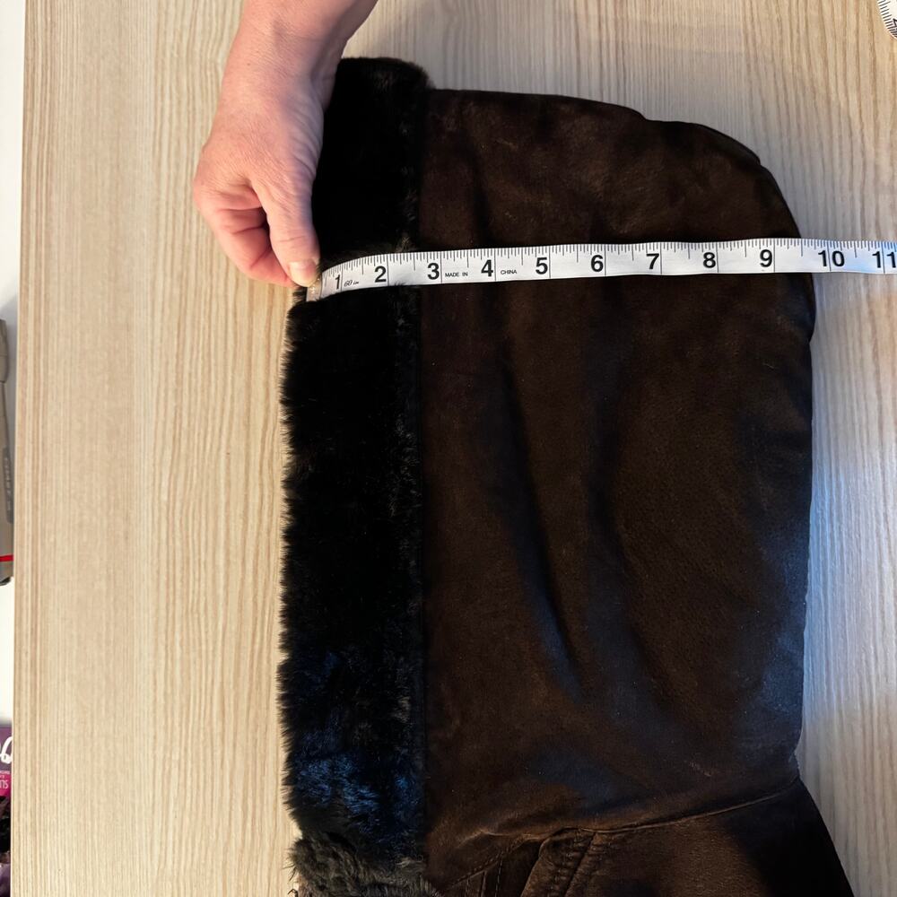 Jones New York | Leather and Faux Sherling Coat with Hood size L - Picture 8 of 16